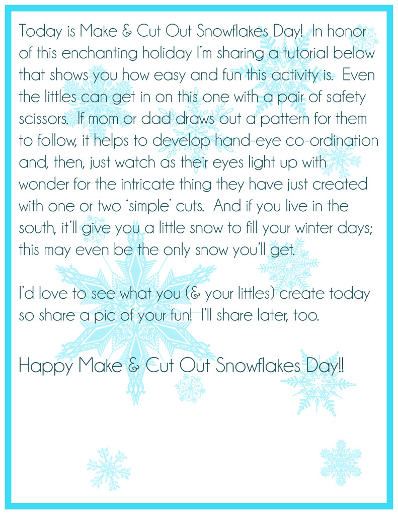 Make and Cut Out Snowflakes Day